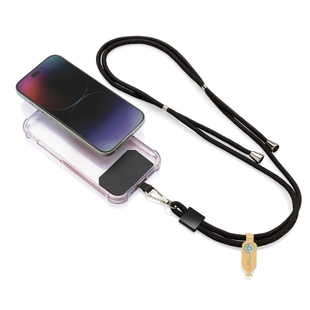 XDP302_81-01CarryLoop verstellbares Handyband aus RCS rec. PET_ schwarz