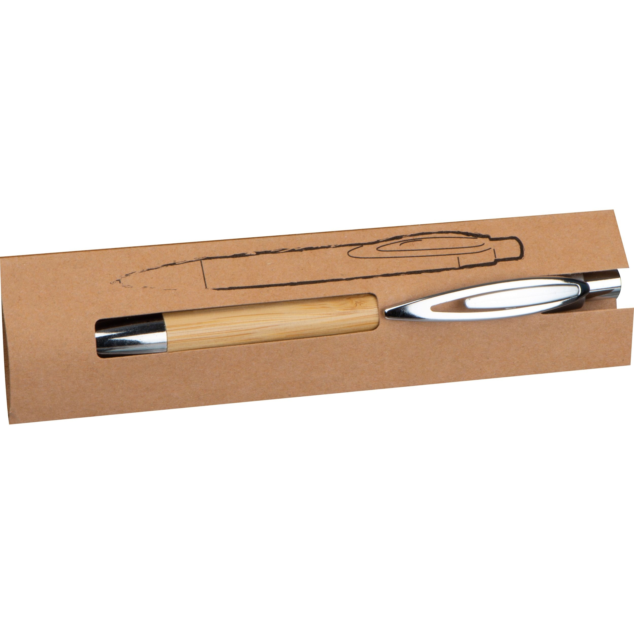 MA11495-13Kugelschreiber Bambus mit spitzem Clip_ beige