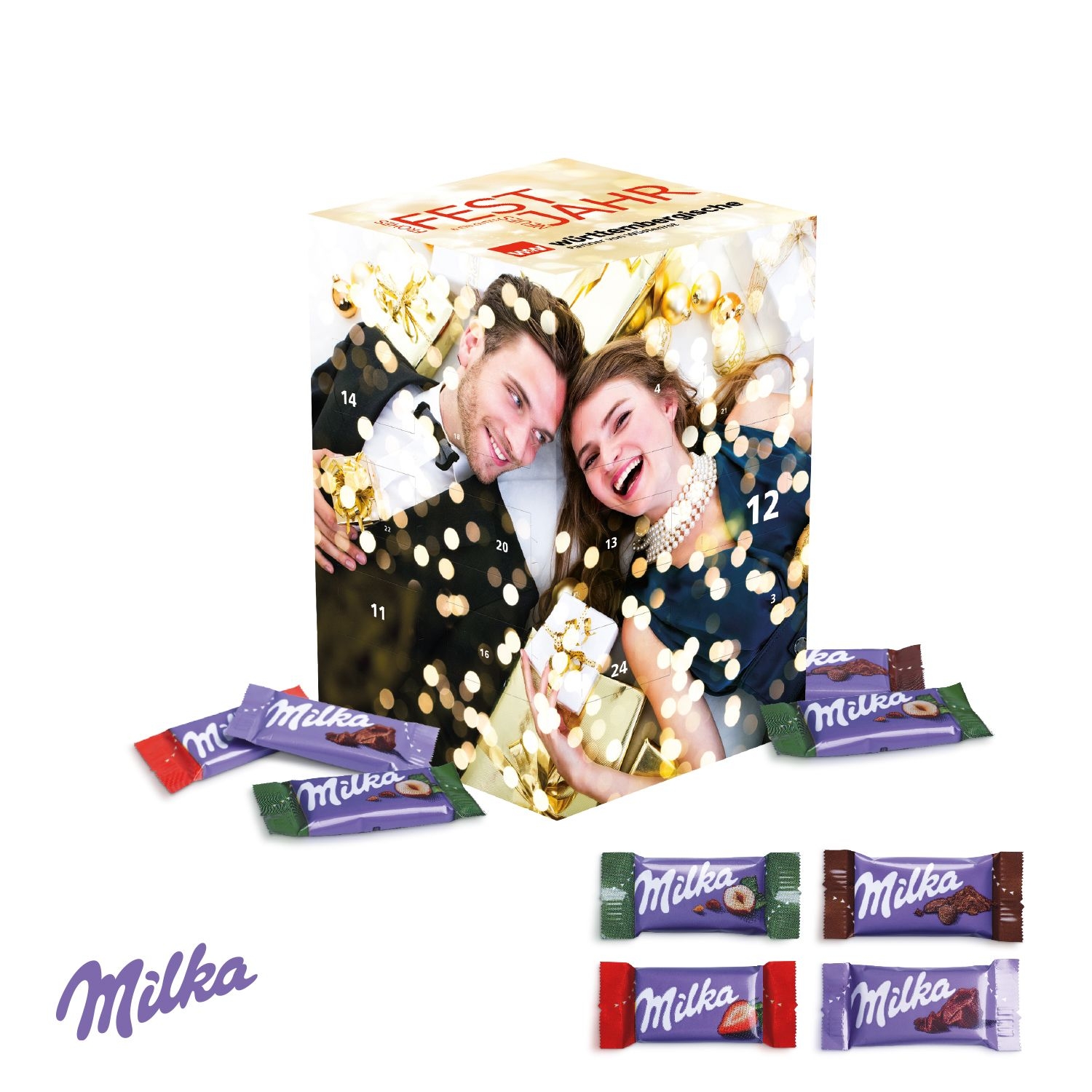 CD95182Adventskalender Cube XL mit Milka Schokolade