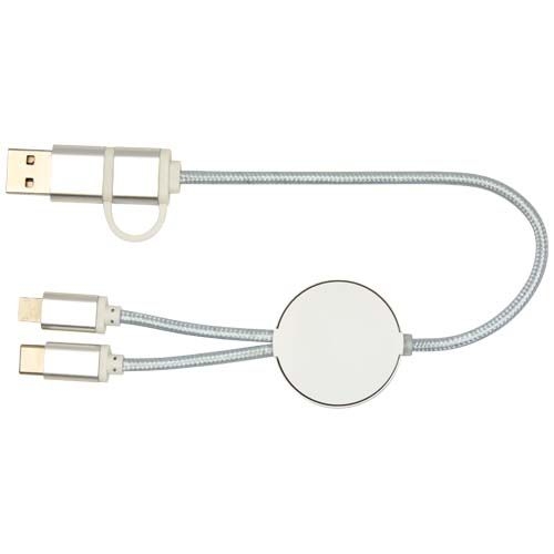 PF124424-3Alasia 30 cm 5-in-1 Kabel aus recyceltem Kunststoff fuer Datenuebertragung und 27W Schnellladung_ silb