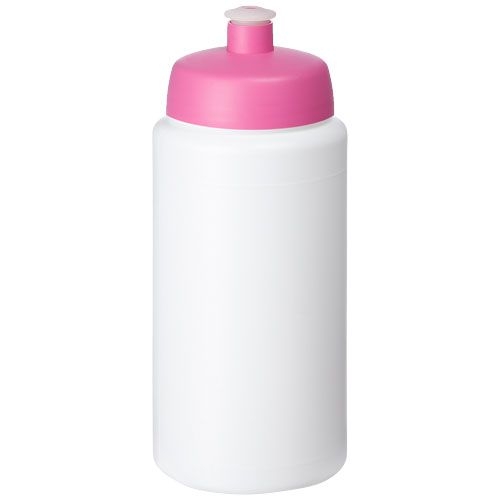 PF210687-9Baseline® Plus grip 500 ml Sportflasche mit Sportdeckel_ weiss_rosa PF210687-9Baseline® Plus grip 500 ml Sportflasche mit Sportdeckel_ weiss_rosa