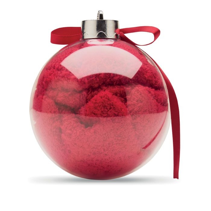 CX1586-05Snug L Weihnachtsbaumkugel mit Socken_ rot
