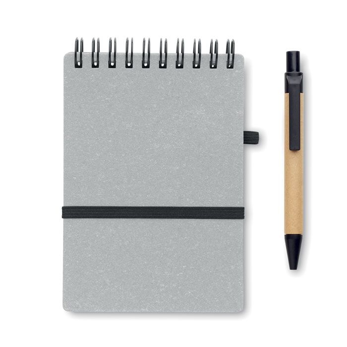 MO2481-07Notie Recyceltes Notizbuch-Set_ grau