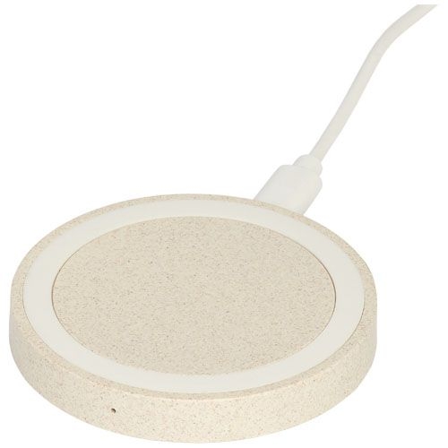 PF124136-1Naka kabelloses 5W Ladepad aus Weizenstroh_ beige