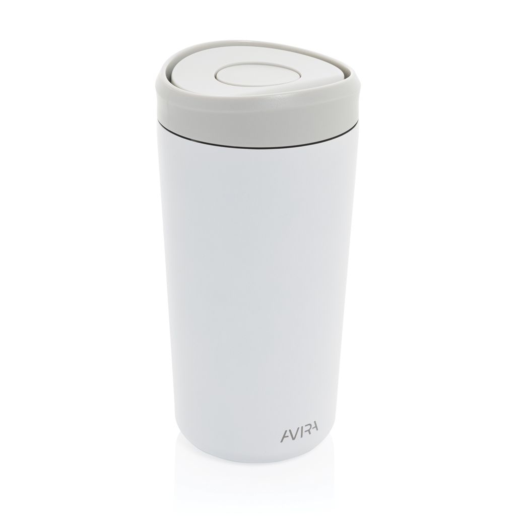 XDP438_10-03Avira Alix Klickbecher aus RCS rec. Stahl 400ml_ weiss