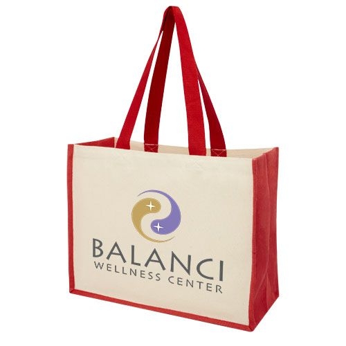 PF210701-2Varai 320 g_m Canvas und Jute Einkaufstasche 23L_ rot
