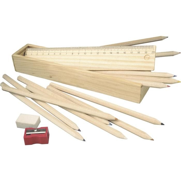 GI2545-11Buntstifte 12er Setin Holzbox Carmelita_ brown