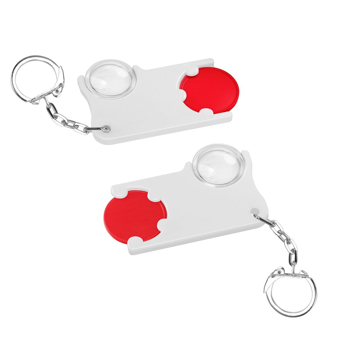 HE8286K-1-0Chiphalter mit 1€-Chip und Lupe_ rot_ weiss HE8286K-1-0Chiphalter mit 1€-Chip und Lupe_ rot_ weiss