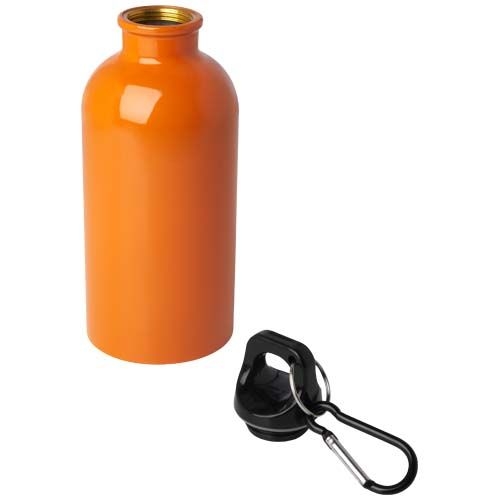 PF100860-4Oregon 400 ml RCS-zertifizierte_ einwandige Trinkflasche aus Edelstahl mit Karabinerhaken_ orange