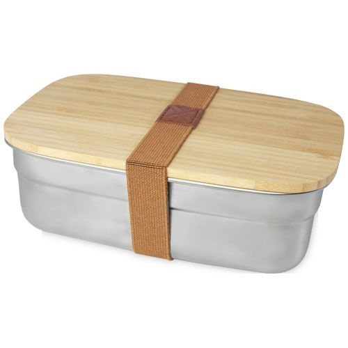 PF113275-1Tite 700 ml Lunchbox aus Edelstahl mit Bambusdeckel_ natural_silber