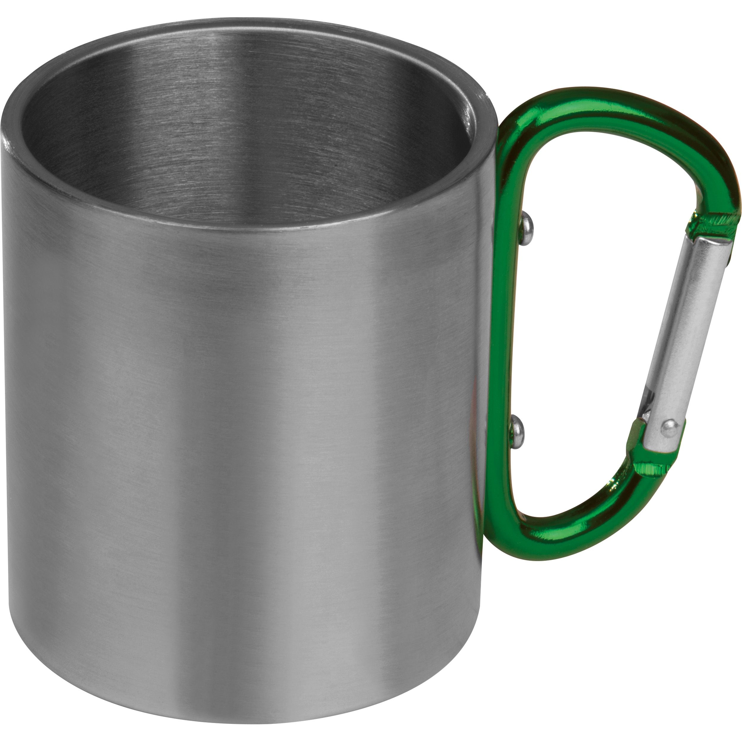 MA81367-09Tasse aus Metall mit Karabinerhaken_ 200ml_ gruen