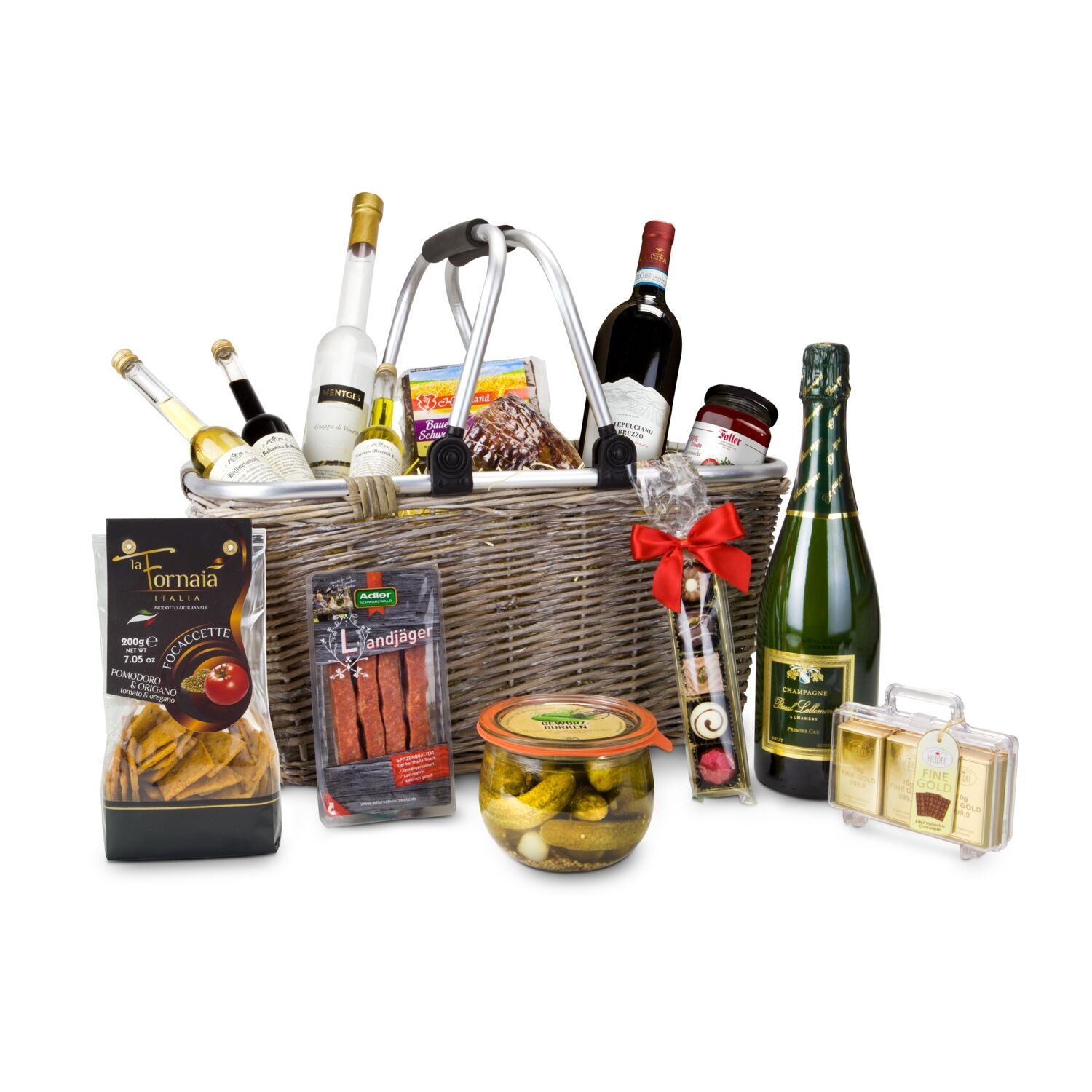 RP2021Geschenkkorb XXL - Einkaufskorb mit 14 leckeren Produkten