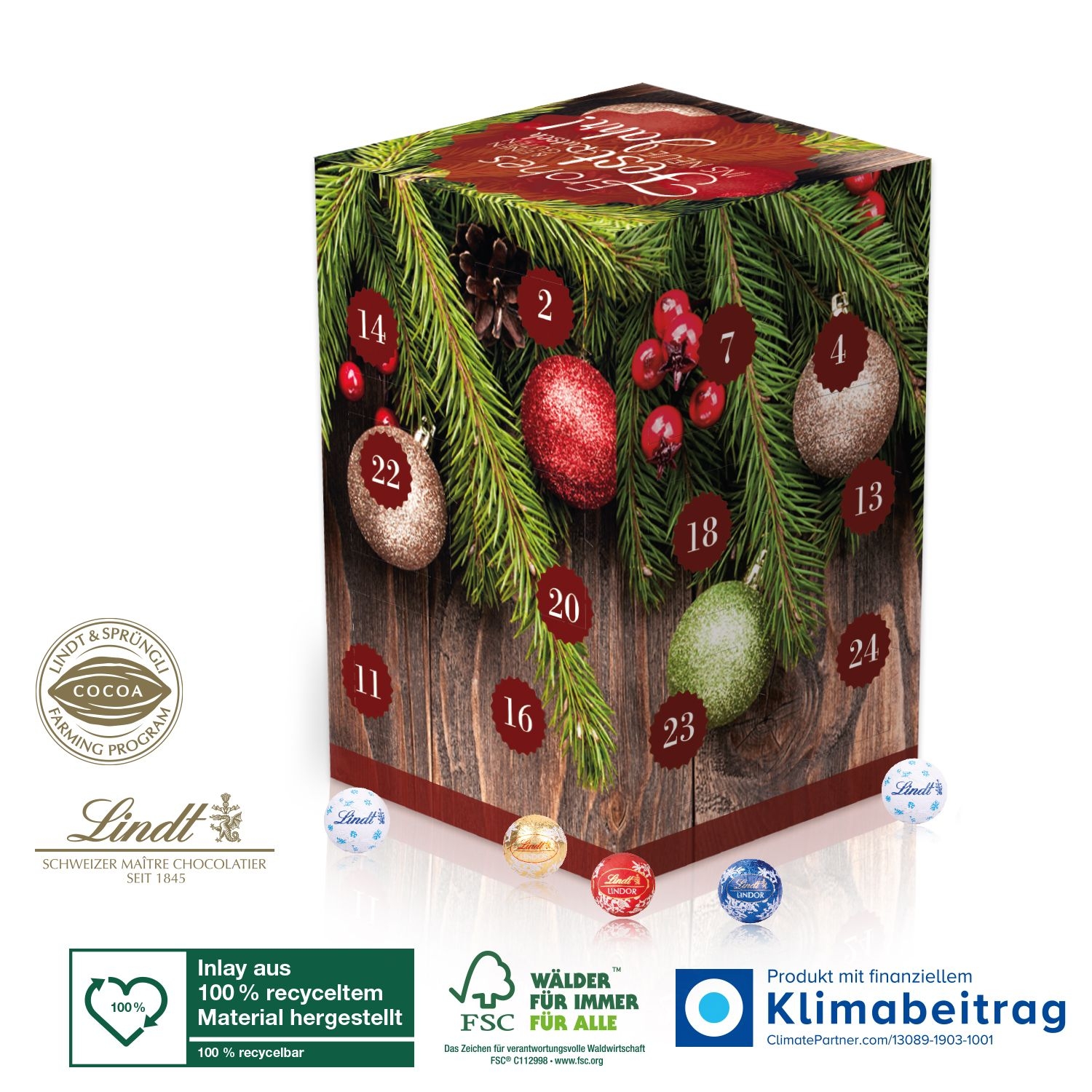 CD95371Adventskalender Cube „XL“ mit Lindt Schokolade