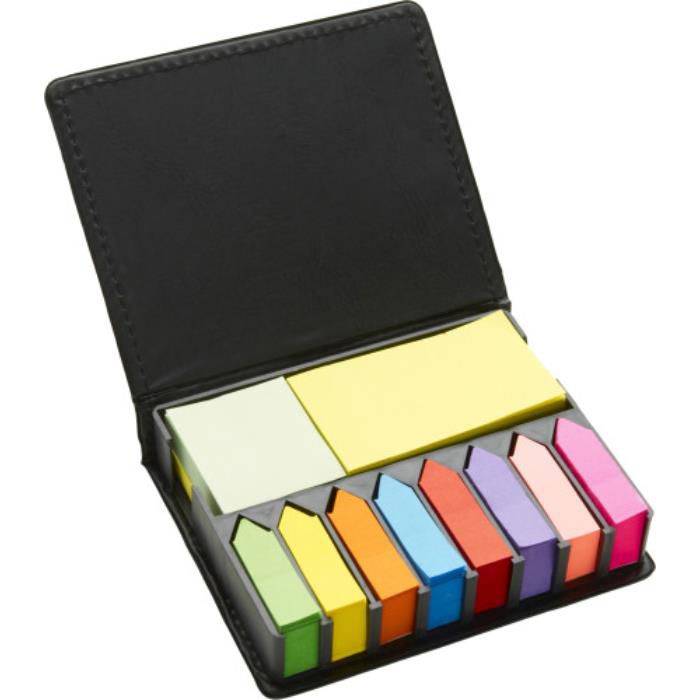 GI8005-01Haftnotizenin PU Etui Pierce_ Schwarz