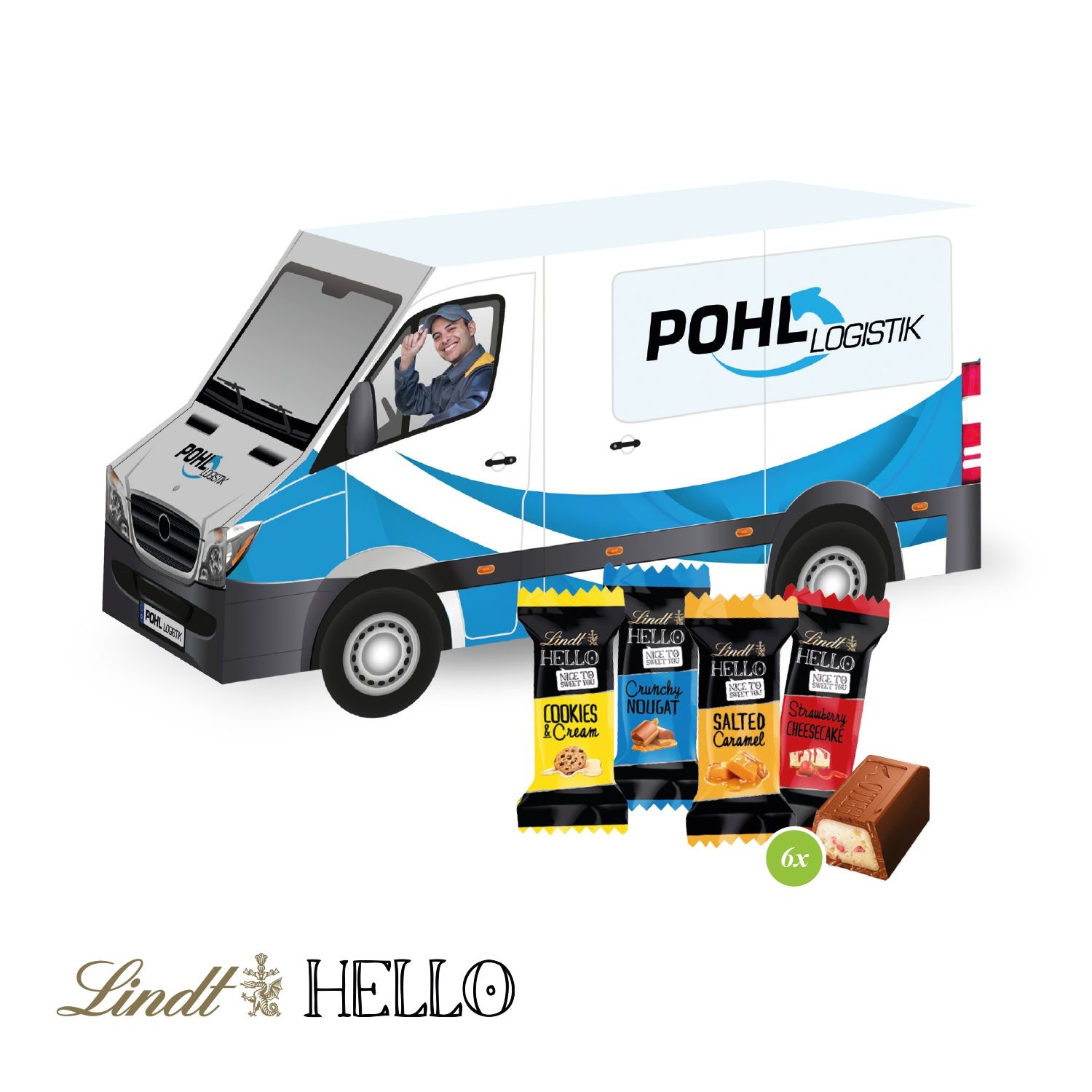 CD917083D Praesent Transporter mit Lindt HELLO Mini