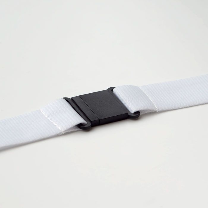 MO9661-06Wide Lany Lanyard mit Metallkarabiner_ Weiss
