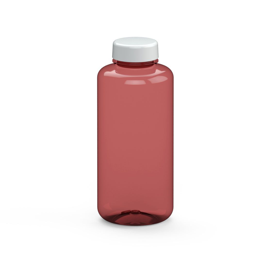 Trinkflasche "Refresh" Colour 1,0 l, transluzent-rot, weiß