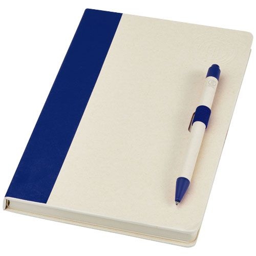 PF107811-5Dairy Dream A5 Notizbuch und Kugelschreiber-Set aus recyceltem Milchkarton_ blau