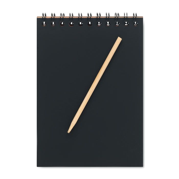 MO6699-40Black Notizbuch mit Kratzpapier_ Holz