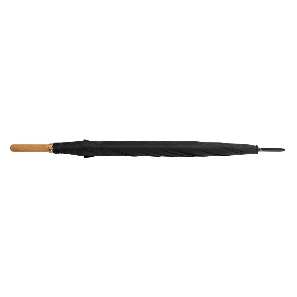 XDP850.66-127_ Impact AWARE™ RPET 190T Auto-Open Bambus-Schirm_ schwarz
