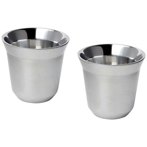 PF100804-1Duo 80 ml RCS-zertifiziertes Espressotassen Set aus Edelstahl _ silber
