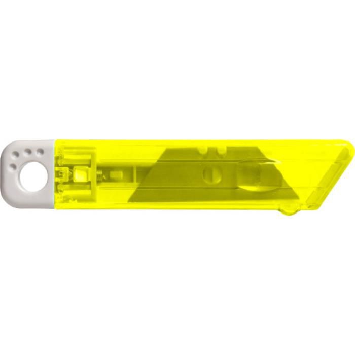 GI8545-06Cutter-Messer mit Federkernautomatik aus Kunststoff Griffin_ Gelb