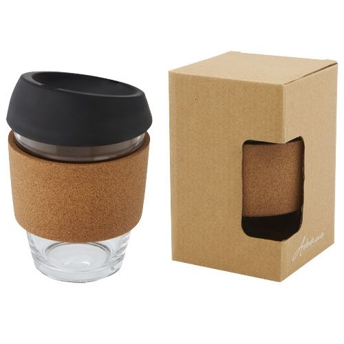 PF100665-3Lidan 360 ml Becher aus Borosilikatglas mit Korkgriff und Silikondeckel_ schwarz