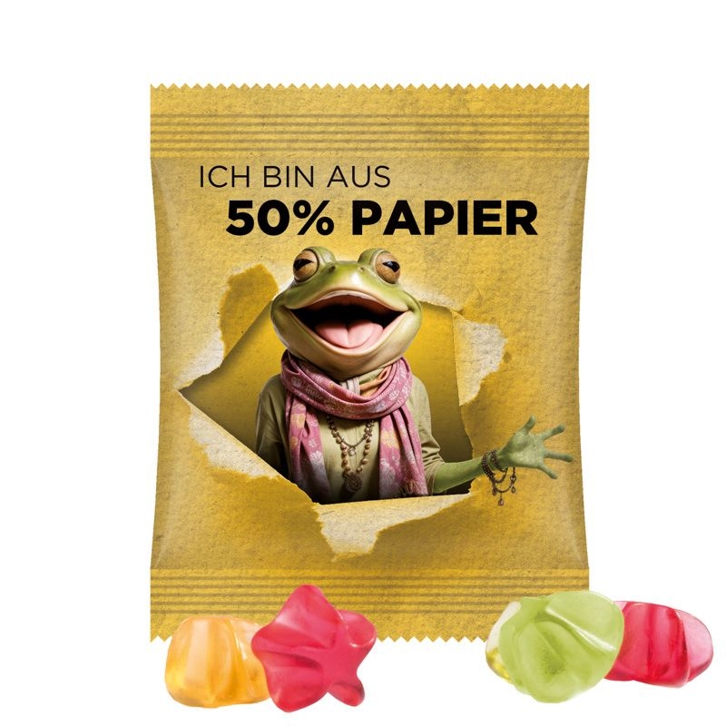 JG17061-3Minituete 10g_ Fruchtgummi Standardformen_ Stern_ weisse Folie