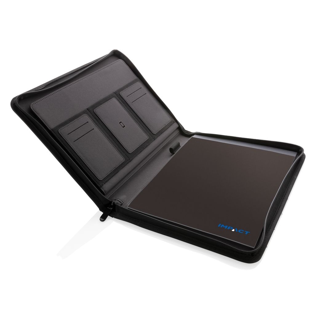 XDP774.16-1Impact AWARE™ RPET A4 Portfolio mit Reissverschluss_ schwarz