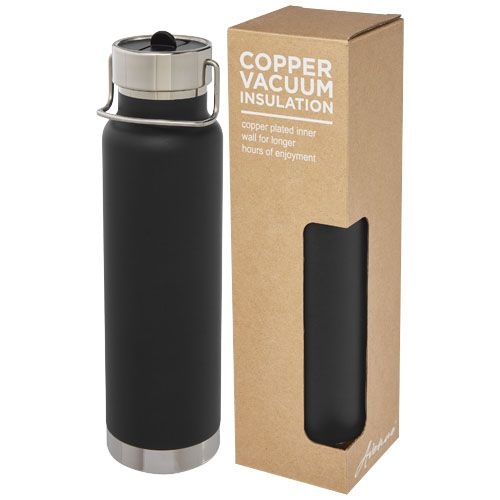 PF100732-3Thor 750 ml Kupfer-Vakuum Sportflasche mit Trinkhalm_ schwarz