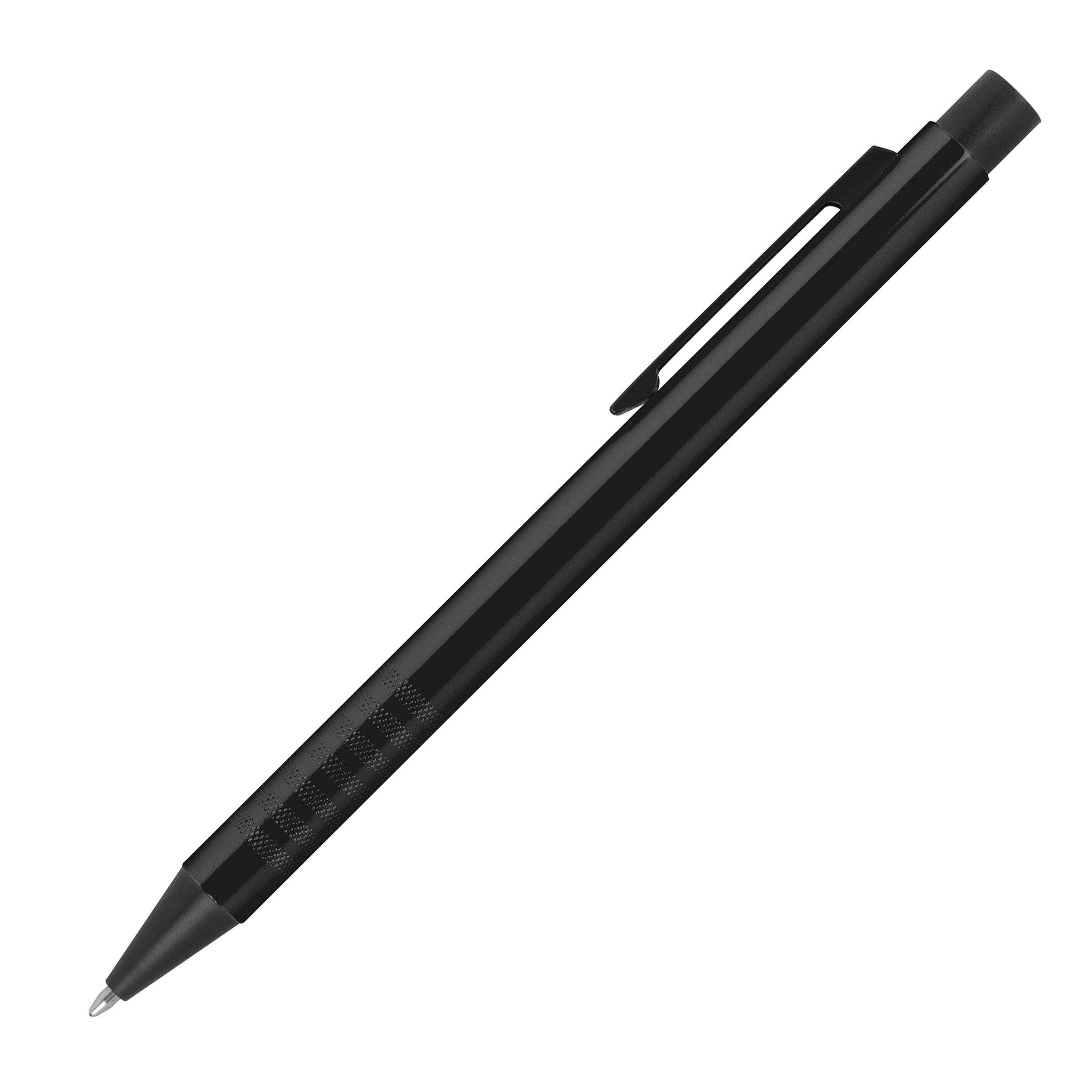 Druckkugelschreiber aus Metall, schwarz