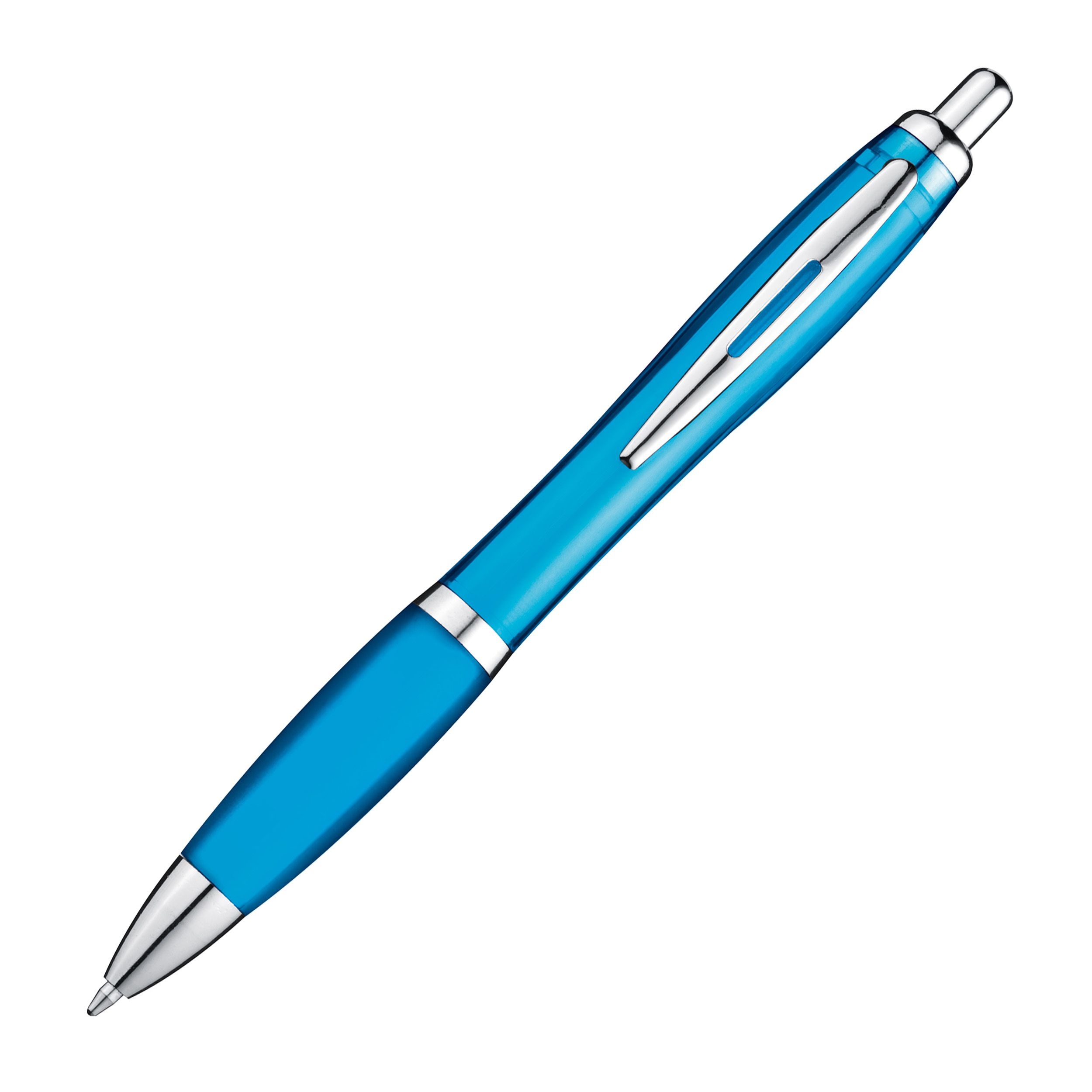 MA11682-24Kugelschreiber mit farbig transparentem Schaft _ hellblau
