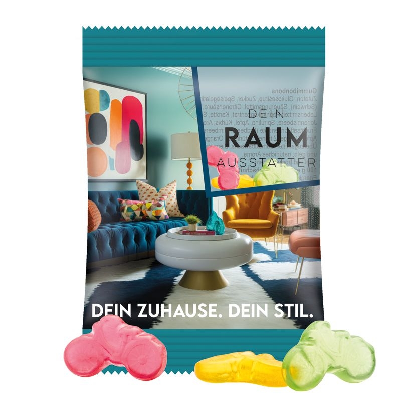 JG10062-18Minituete 15 g Trolli Fruchtgummi Standardformen_ Fahrrad_ transparente Folie