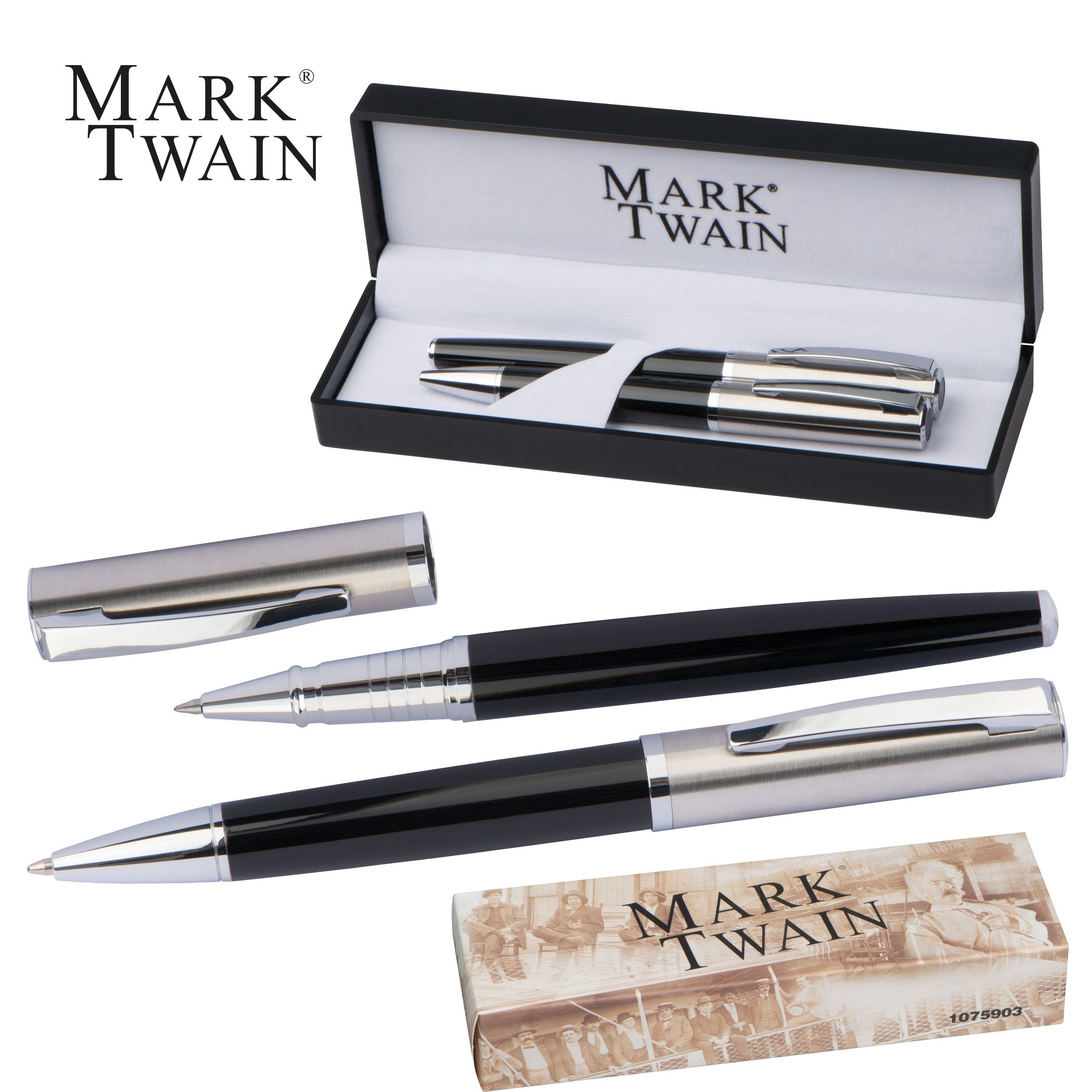 MA10759-03Mark Twain Schreibset OSKAR_ schwarz