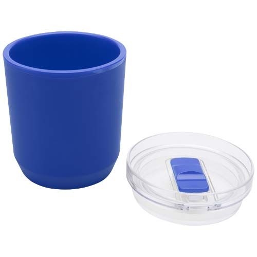 PF100852-3Hudson 180 ml doppelwandiger Becher aus recyceltem Kunststoff _ blau