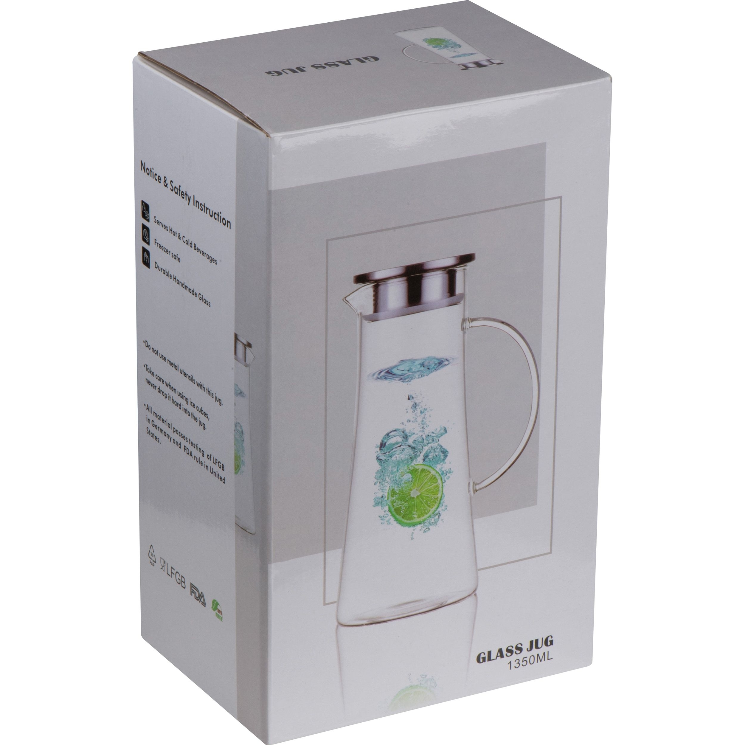 MA80798-66Glaskaraffe mit Edelstahldeckel_ 1.350ml_ transparent