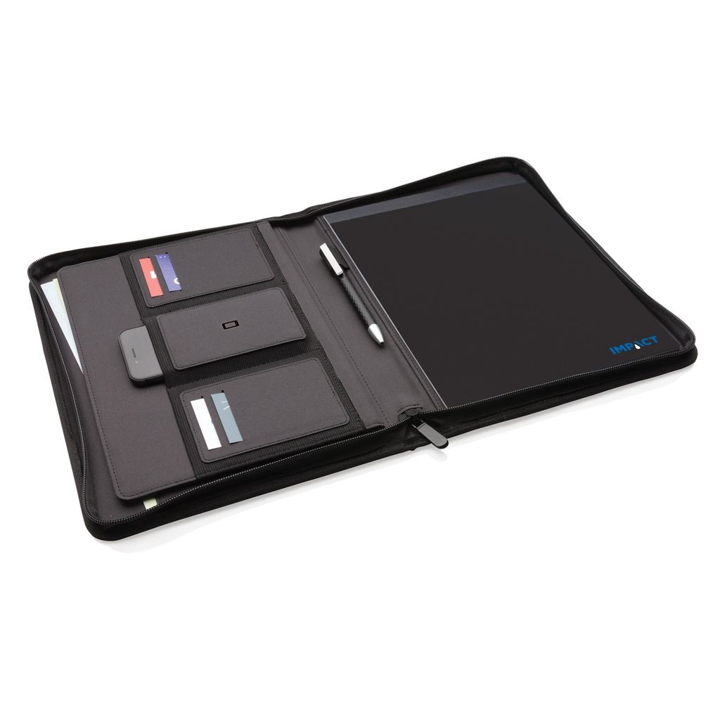 XDP774.16-1Impact AWARE™ RPET A4 Portfolio mit Reissverschluss_ schwarz