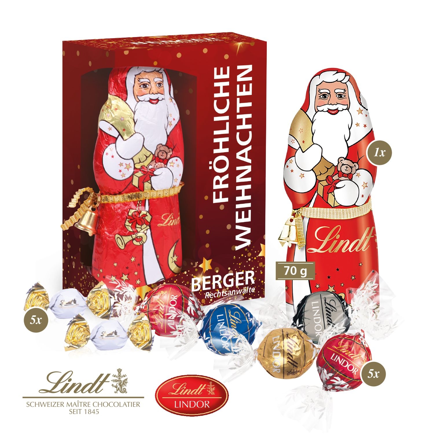 CD95500-01Premium-Praesent mit Lindt Weihnachtsmann „Maxi“_ Lindt Mischung
