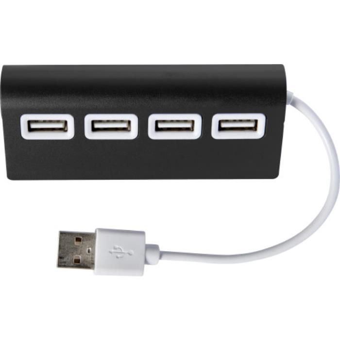 GI7737-01USB-Hub aus Aluminium Leo_ Schwarz