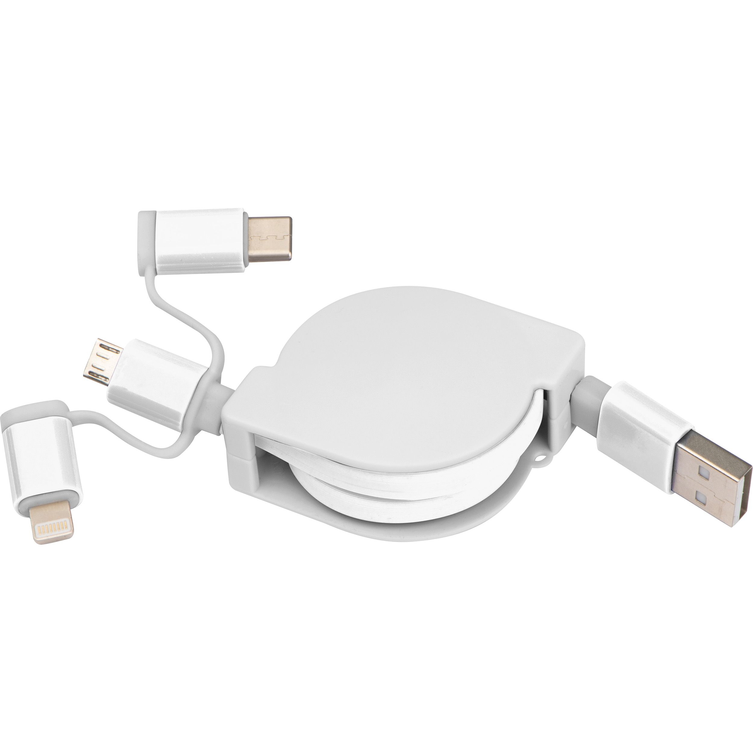 MA21652-06Ausziehbares Ladekabel 3in1_ weiss MA21652-06Ausziehbares Ladekabel 3in1_ weiss