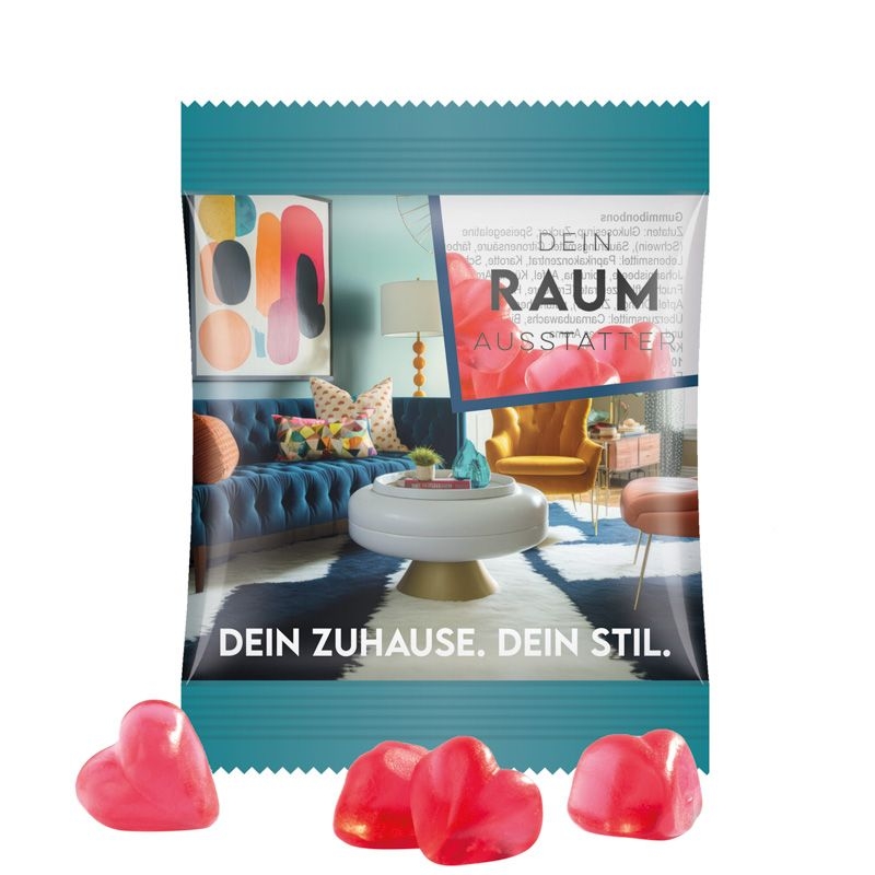 JG10062-16Minituete 15g_ Fruchtgummi Standardformen_ Herz_ transparente Folie