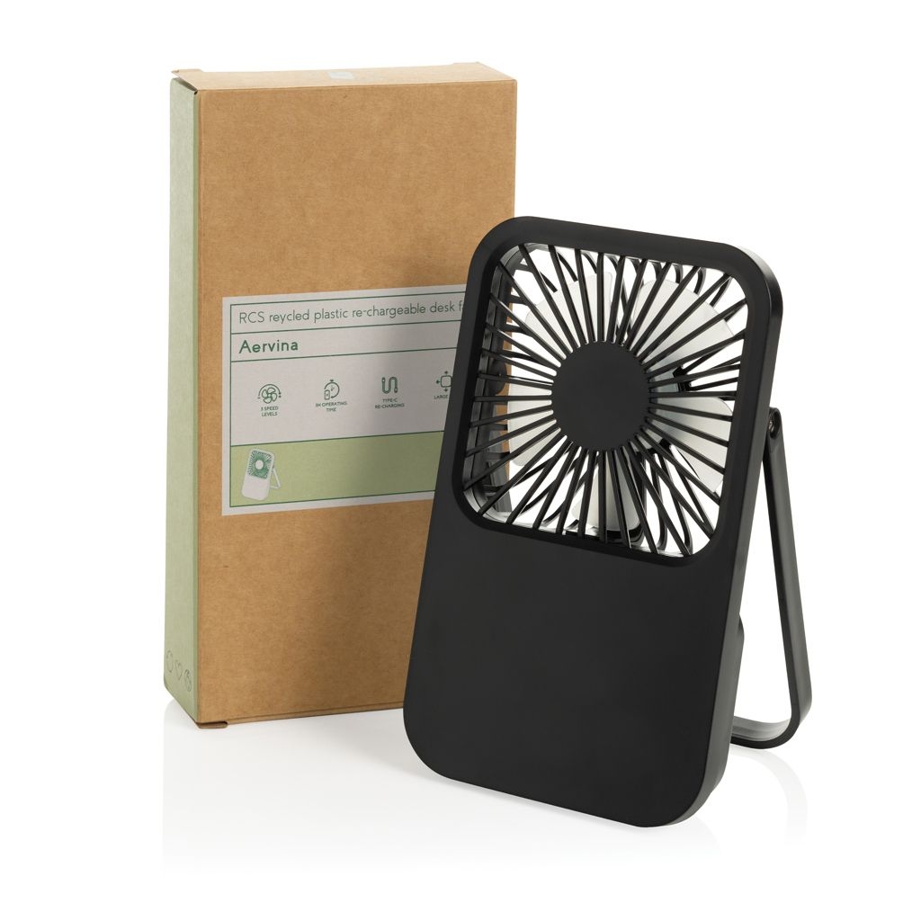 XDP457_08-01Aervina wiederaufladbarer Tischventilator aus RCS rec. ABS_ schwarz
