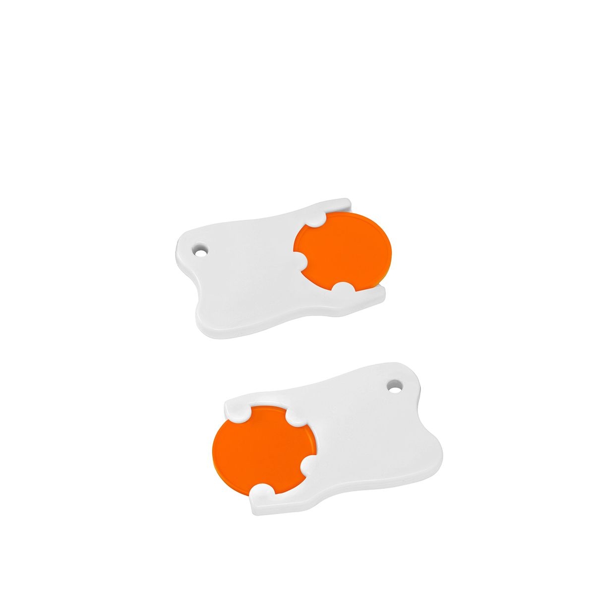 HE8287-5-0Chiphalter mit 1€-Chip _Zahn_ orange_ weiss