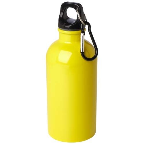 PF100860-2Oregon 400 ml RCS-zertifizierte_ einwandige Trinkflasche aus Edelstahl mit Karabinerhaken_ gelb