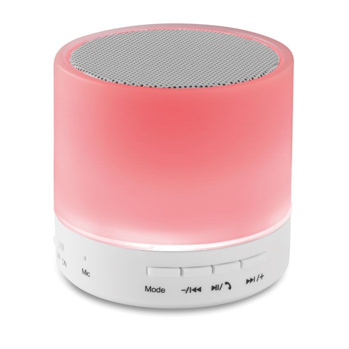 MO9062-06Round White Wireless Lautsprecher LED_ Weiss