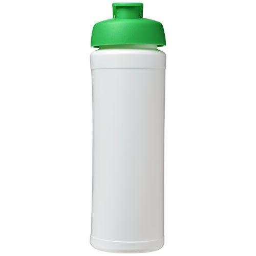 PF210074-7Baseline® Plus grip 750 ml Sportflasche mit Klappdeckel_ weiss_gruen