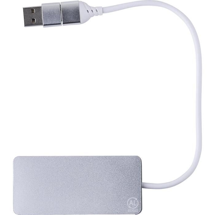GI1015140-32Recycelte Aluminium USB Hub Layton_ silber