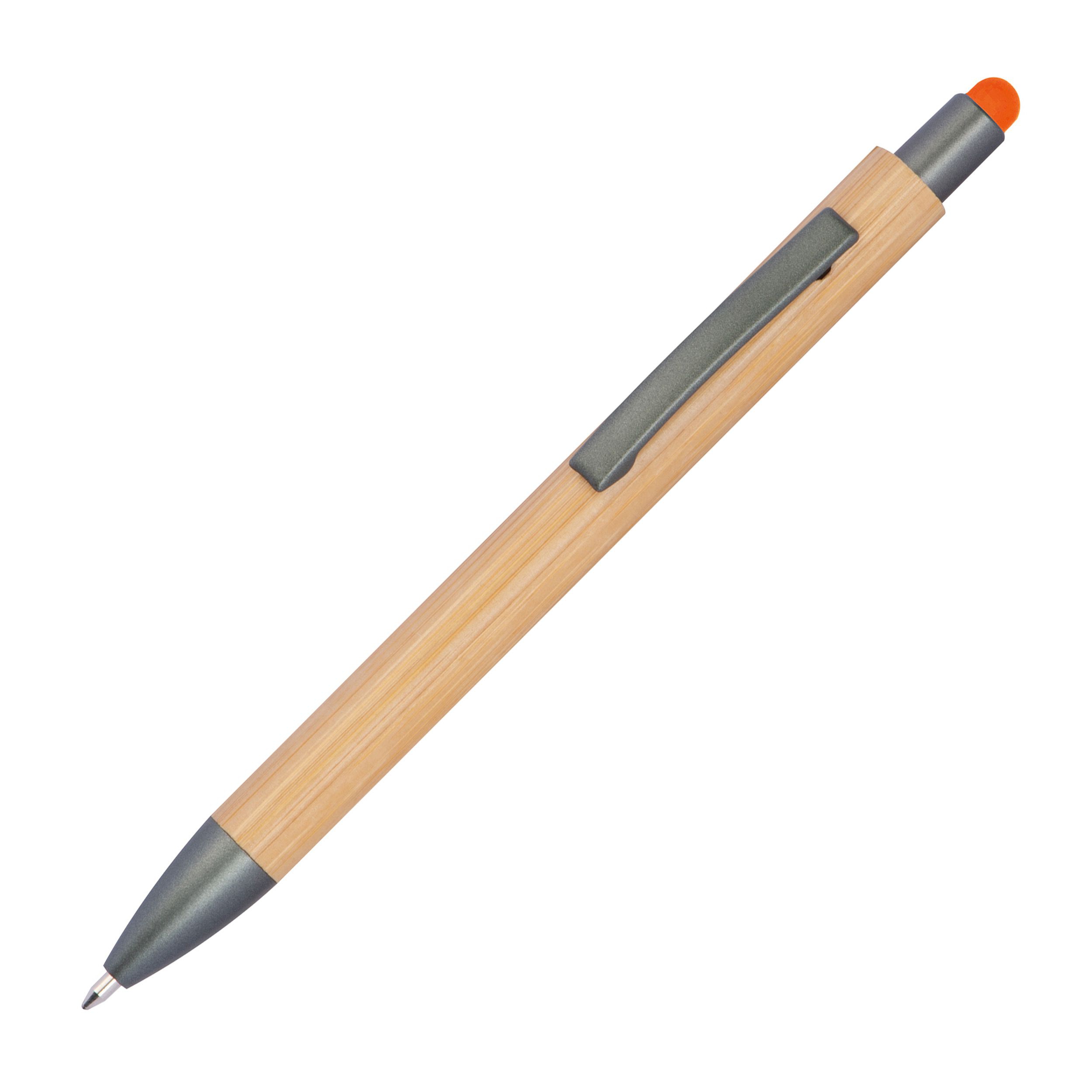 Bambuskugelschreiber mit Touchfunktion , orange