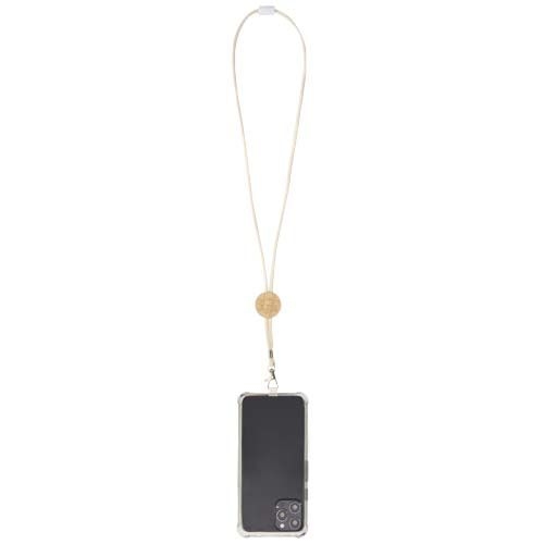 PF124456-1Adhab Smartphone Lanyard mit Bambusdetails_ weiss