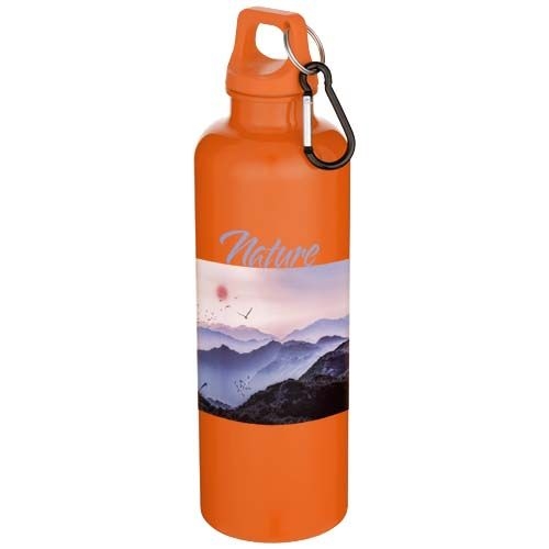 PF100878-3Oregon 750 ml einfarbige RS-zertifizierte Wasserflasche aus recyceltem Kunststoff mit Karabinerhaken